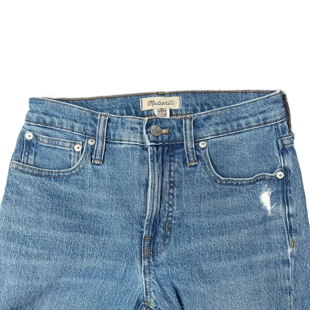 Madewell Mid-Rise Perfect Vintage Ripped Knee Jeans Ainsdale Wash sz 24
